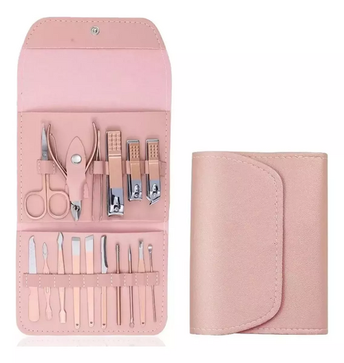 Set Manicure Pedicure Y Cuidado Fácil 16 Piezas + Estuche