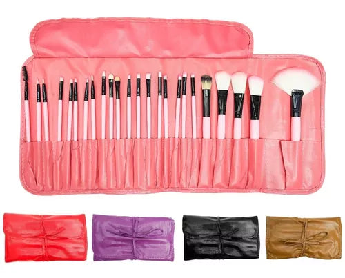 Set De Brochas X 24 Estuche Rosado